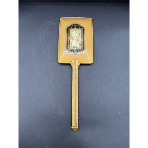Antique Gold Tone Marie Antoinette Hand Mirror - great condition - Picture 3 of 8